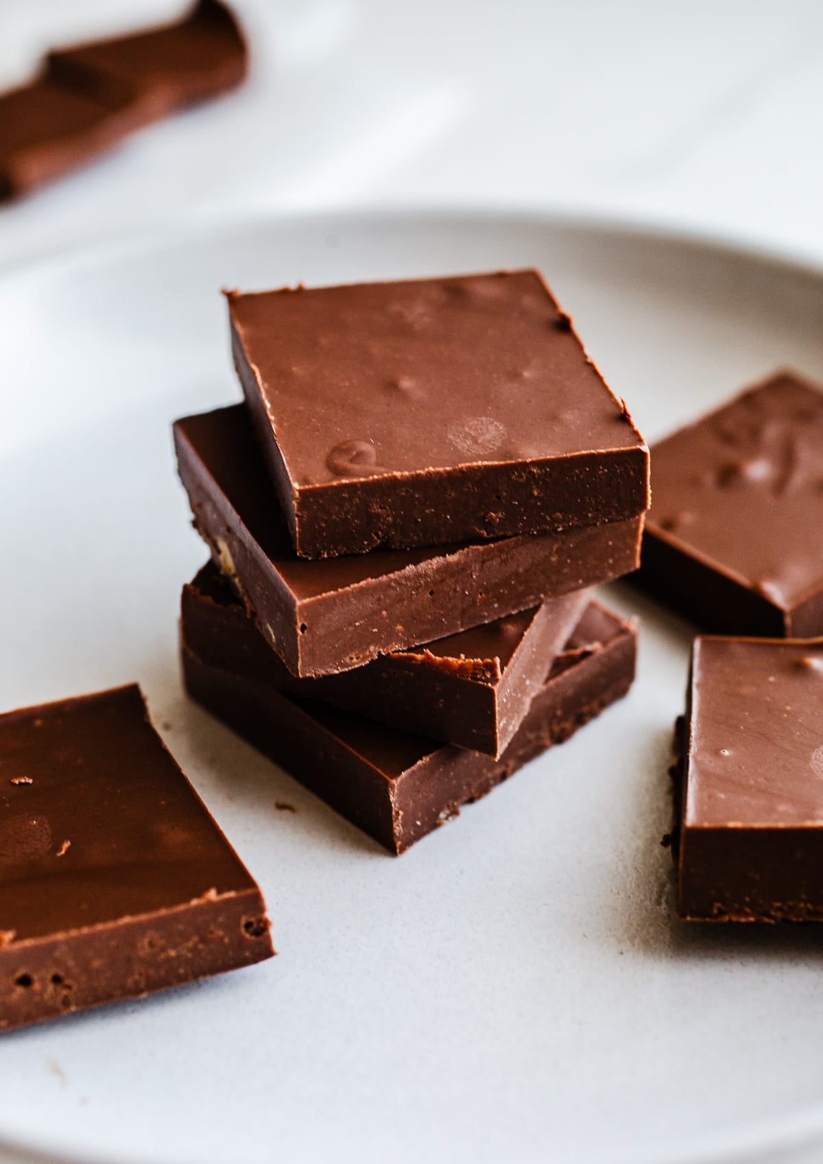 A stack of fudgy tahini bars.