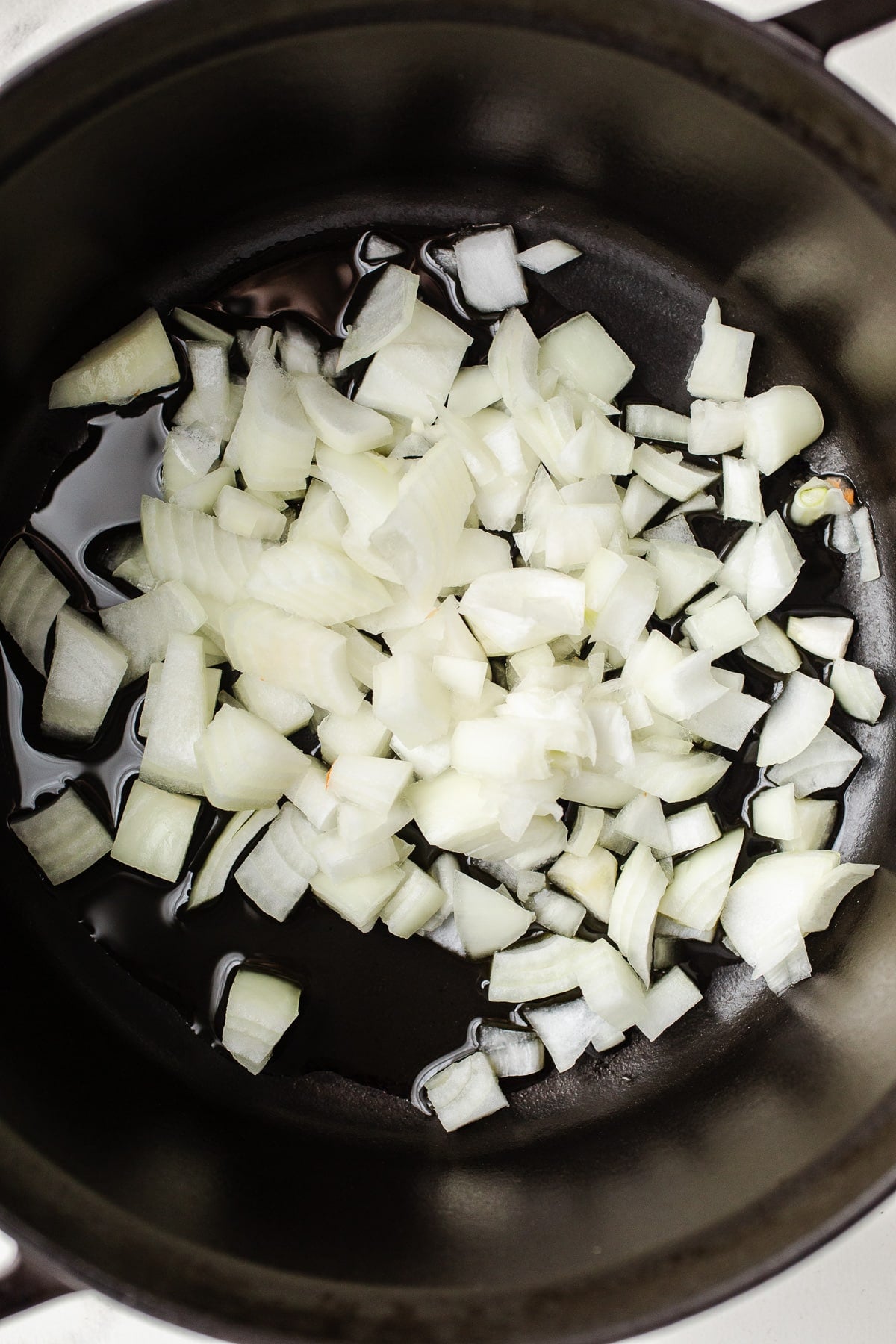 Onions in a large pot.