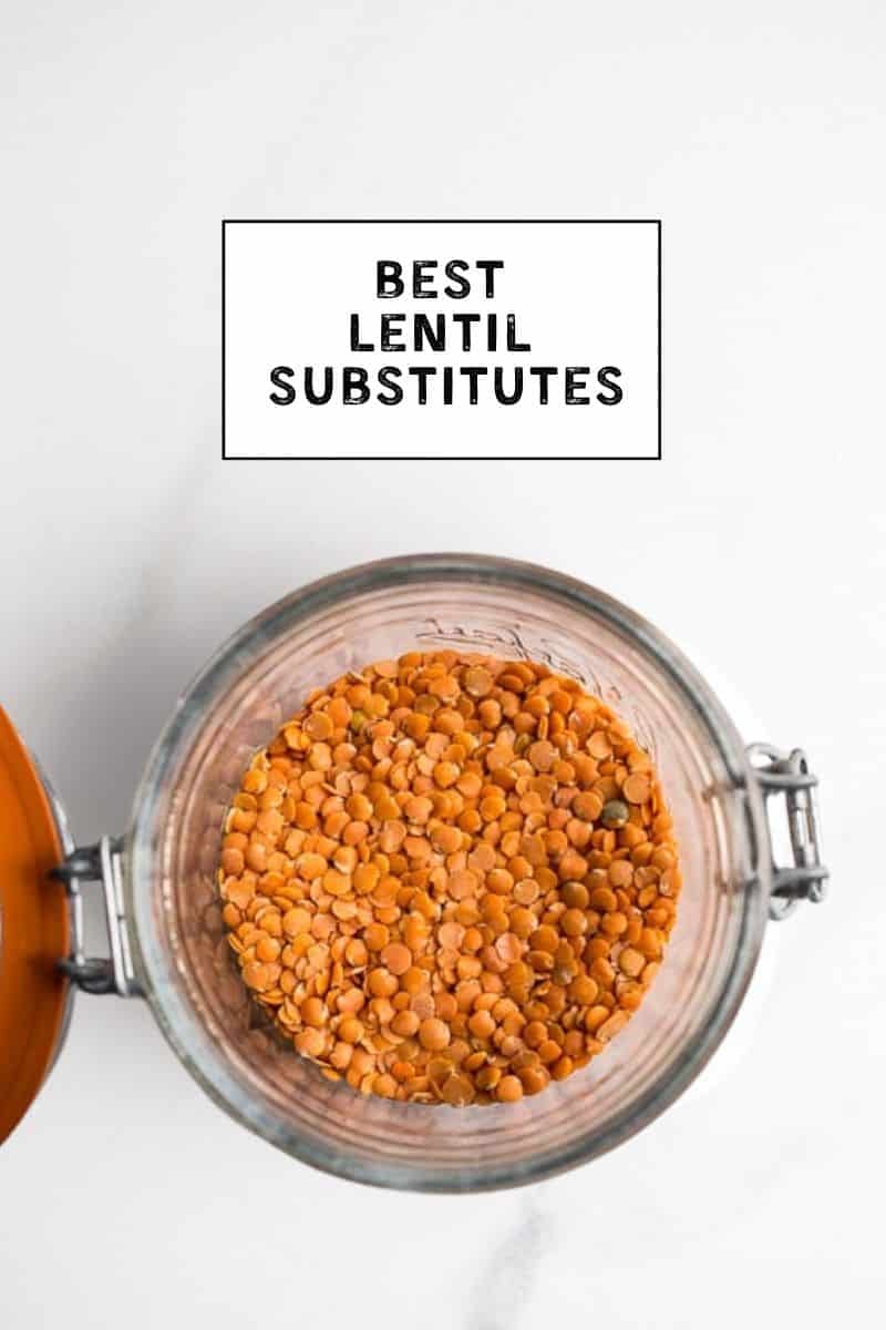 Red lentils in a jar.