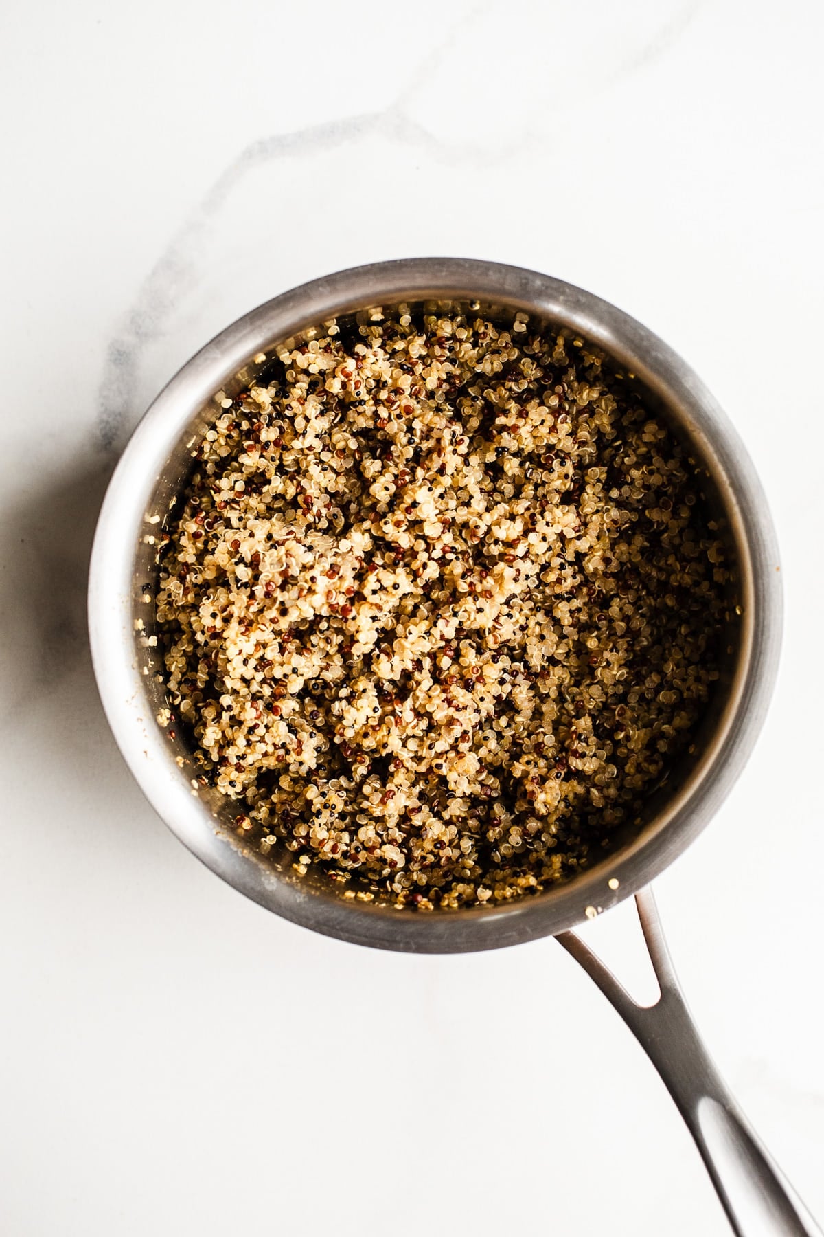 Quinoa in a saucepan.