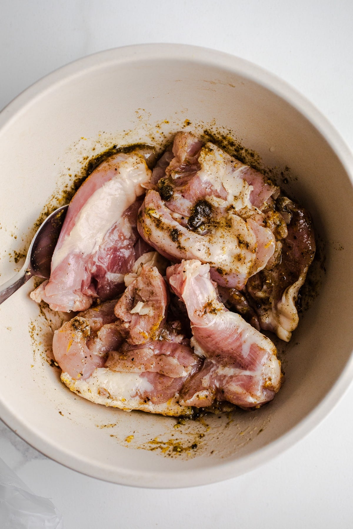 Chicken in marinade.