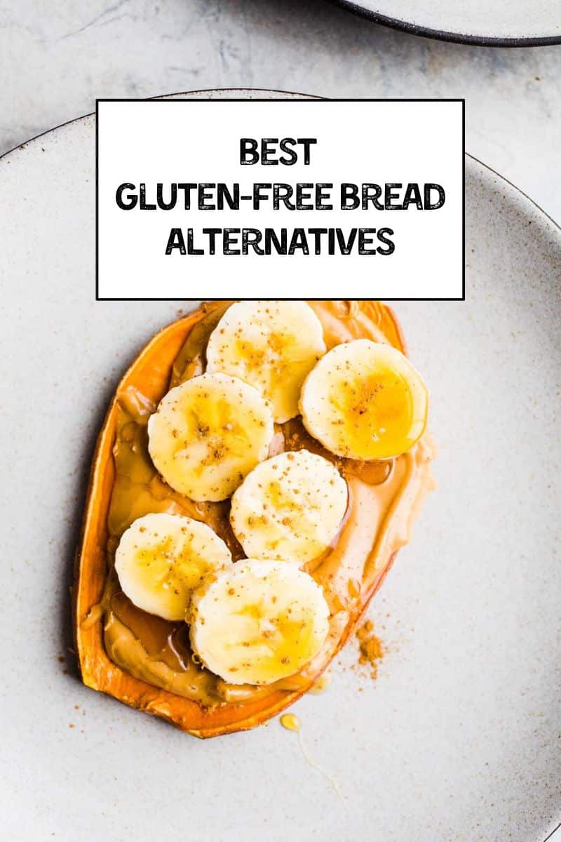 Sweet potato toast on a plate.